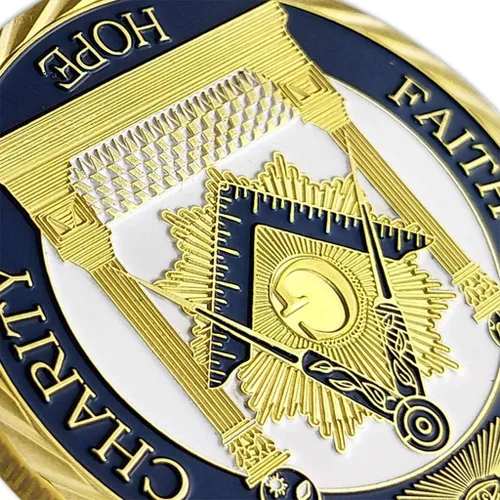 Miniatura 4 de Moneda de desafío masónico Moneda Logia Azul Moneda Francmasón Hermandad Regalos