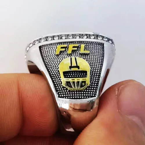 Miniatura 6 de Anillo de campeonato de fútbol de fantasía 2023 Premio del trofeo Ganador deportivo Anillo de campeón FFL, Zinc, Diamante blanco