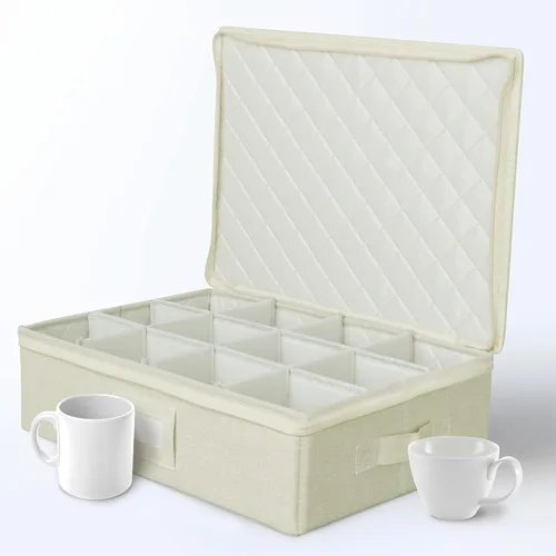 Miniatura 13 de storageLAB Contenedores de almacenamiento de China, carcasa rígida con divisores de fieltro para placas de carga y platos, ideal para organización
