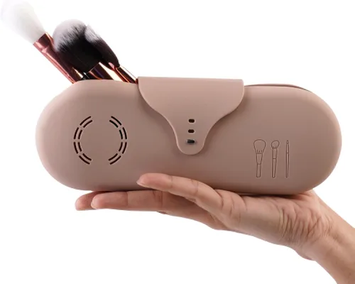 Miniatura 3 de Beauty Bloom - Soporte y organizador para brochas de maquillaje, silicona con hebilla, estuche de almacenamiento portátil para brochas de belleza
