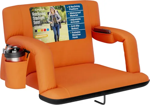 Miniatura 21 de Alpcour Asiento plegable para estadio – Silla de apoyo para adultos amplios reclinables de lujo para adultos para blanqueadores – Mejor extra grueso