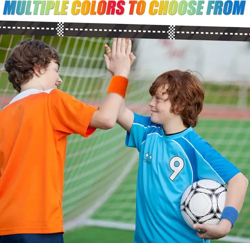 Miniatura 4 de Hungdao Pulseras para niños, coloridas bandas deportivas para sudar, atléticas, baloncesto, fútbol, fiestas, regalos para niños, actividades al aire