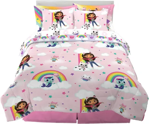 Miniatura 16 de Franco - Juego de ropa de cama para niñas Patrulla Canina, edredón y sábanas supersuaves con funda, 7 piezas, tamaño matrimonial, producto