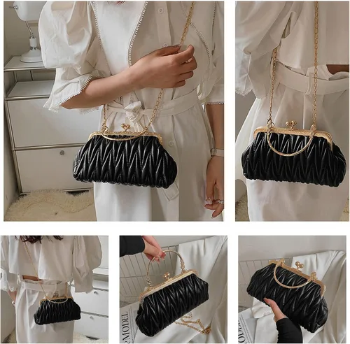 Miniatura 3 de Ayliss Bolso de noche para mujer, elegante bolso de hombro para novia, boda, fiesta, graduación, bolso formal