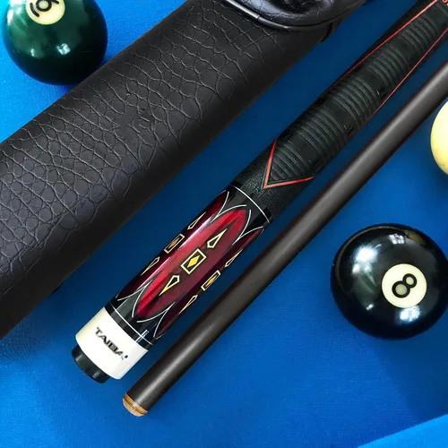 Miniatura 6 de Tai ba cues Palo de piscina de 2 piezas con funda de 1 x 1, agarre de goma sintética, punta de cuero multicapa de 0.51 pulgadas, 58 pulgadas, palo