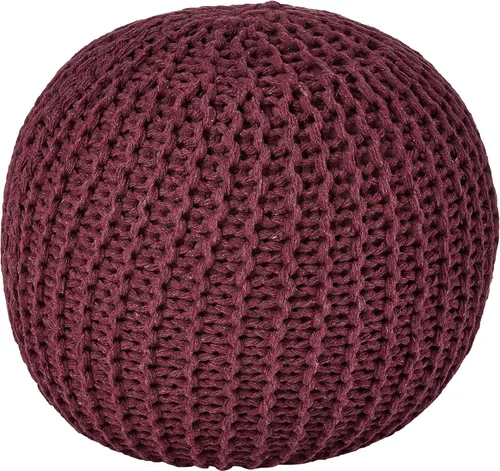 Miniatura 13 de Urban Shop Puf redondo tejido, Microfibra, Gris