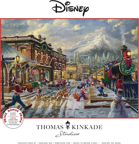 Miniatura 6 de Ceaco - Thomas Kinkade - Disney - Holiday - Candy Cane Express - Rompecabezas de 1000 piezas