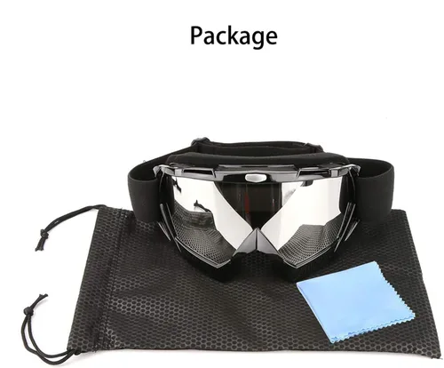 Miniatura 6 de Gafas de motocross, ATV Motocicleta, UTV MX OTG, accesorios de gafas y gafas de esquí antiniebla, carreras de esquí Marco negro+lente plateada
