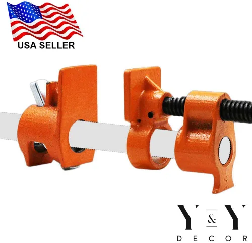 Miniatura 8 de Y&Y Decor Paquete de 4 abrazaderas de tubo de 3/4 pulgadas para pegar madera, hierro fundido resistente, herramientas profesionales para carpintería