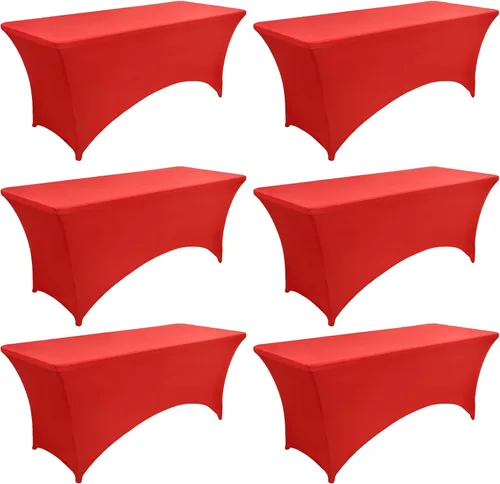 Miniatura 45 de Paquete de 2 Cubiertas de Mesa de Spandex de 4 pies para Mesas Plegables Rectangulares - Manteles Elásticos Ajustados Resistentes a las Arrugas