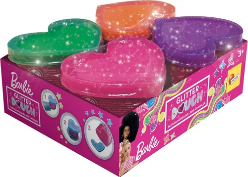 Miniatura 8 de Lisciani Giochi 88850 Barbie Glitter Masa Multipack 5 Tarros
