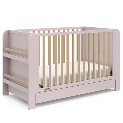 Miniatura 14 de Graco Read-with-Me - Cuna convertible 4 en 1 con cajón (Rosa con madera flotante) - Certificado GREENGUARD Gold. Se convierte en cama infantil, cama