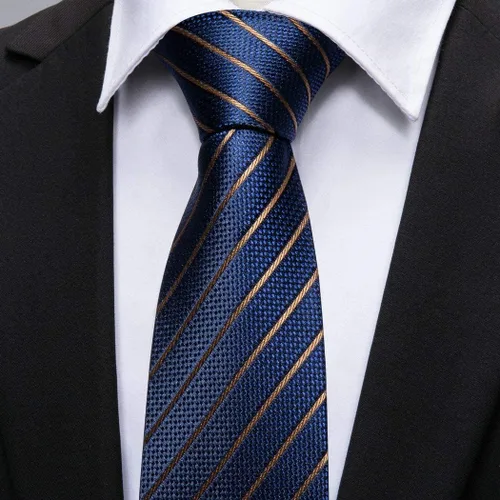 Miniatura 95 de Barry.Wang Juego de corbatas para hombre, corbata de seda a rayas, tejido a cuadros, gemelos formales, negocios, boda
