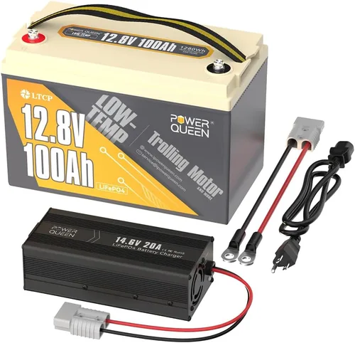 Miniatura 8 de Power Queen Batería LiFePO4 de 12.8 V 50 Ah con cargador de batería LiFePO4 de 14.6 V 10 A, BMS integrado de 50 A, batería de ciclo profundo