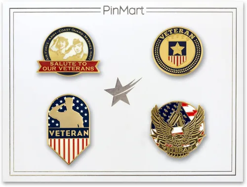 Miniatura 58 de PinMart Pin de veterano – Pin patriótico americano de solapa o sombrero – Orgulloso de ser retirado ejército, marina, fuerza aérea o cuerpo
