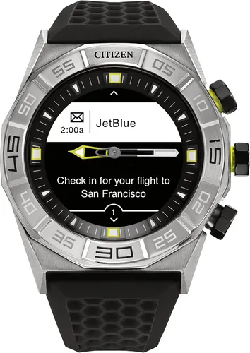 Miniatura 4 de Citizen CZ Smart Hybrid Smartwatch de acero inoxidable de 1.732in, seguimiento continuo de frecuencia cardíaca, actividad física, aplicación