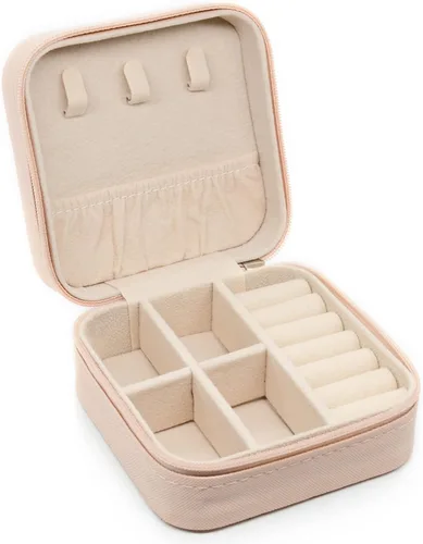 Miniatura 19 de KEINE MARKE Joyero pequeño, estuche portátil de viaje para anillos, colgantes, aretes, collares, organizador de pulseras, cajas de almacenamiento, 1