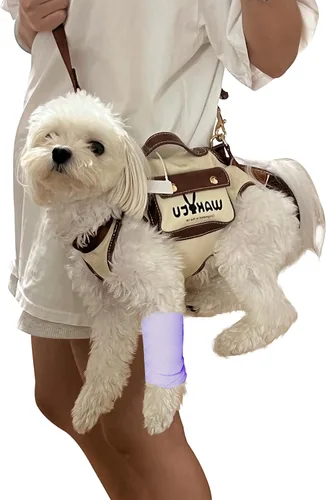 Miniatura 10 de Wakytu Arnés de elevación para perro, arnés VES ajustable para perro, correa ajustable para perro con bolsa pequeña para golosinas para cachorros