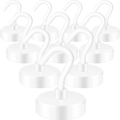 Miniatura 66 de NEOSMUK - Ganchos magnéticos de alta resistencia con imán de neodimio extrafuerte para colgar en refrigerador, caja de herramientas, crucero o Azul