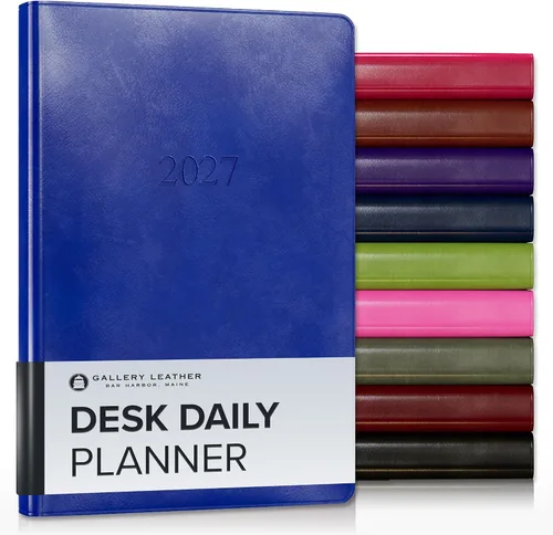 Miniatura 20 de Gallery Leather Daily Planner 2027, Elegantly Bound Daily Calendar Planner and Notebook with Stylish Gold-Gilded Page Edges, 12 Months - 2027