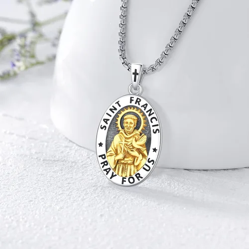Miniatura 133 de Eusense Saint Necklace Sterling Silver 925 Protection Jewelry for Men Women Patron St Medals Amulet Pendant
