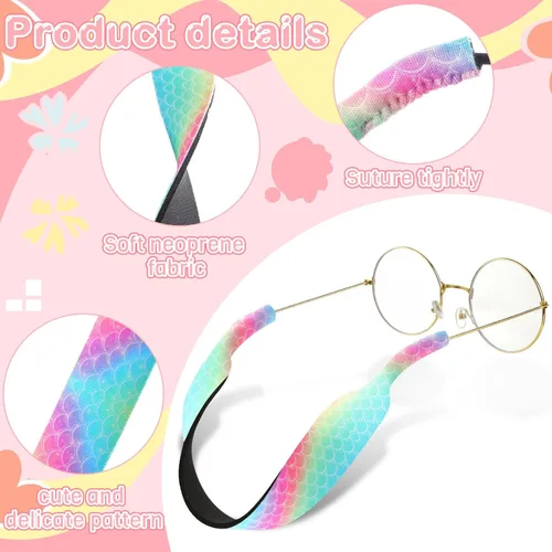 Miniatura 3 de 6 piezas de correa ajustable para lentes de sol para niños, retenedor de gafas de sol flotantes, de neopreno, para deporte, para gafas de sol