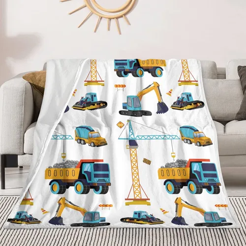 Miniatura 14 de Manta de juguete que brilla en la oscuridad para niños pequeños, camión de construcción, excavadora, tractor, juguetes, regalos para niños, manta