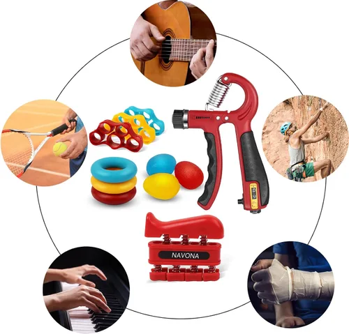 Miniatura 8 de Kit de entrenamiento de fuerza de agarre de 13 piezas, fortalecedor de agarre de mano, fortalecedor de antebrazo, fortalecedor de dedos, ejercitador