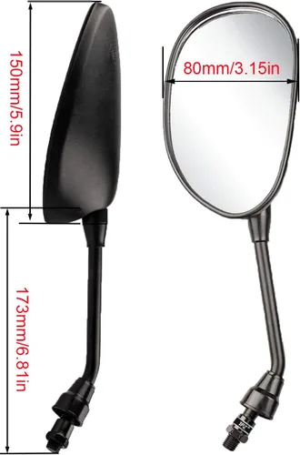 Miniatura 2 de Espejos para cuatrimoto, espejos de motocicleta, 360 grados tipo bola, espejo retrovisor lateral para manillares, bicicleta, motos de nieve