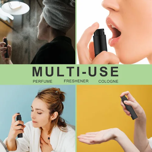 Miniatura 5 de Beieverluck Atomizador de perfume de viaje de 0.3 fl oz, botella de perfume recargable, pulverizador portátil de colonia para perfumes, mujeres