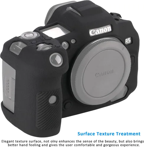 Miniatura 3 de Funda para cámara Canon EOS R5, textura antideslizante, ajuste cómodo, funda protectora de goma de silicona suave para cámara, funda protectora