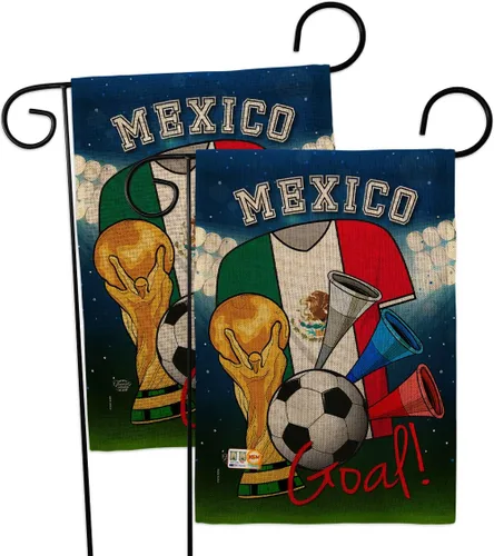 Miniatura 10 de Banderas de jardín de fútbol de México para la Copa del Mundo, juego deportivo, pelota de fútbol, actividades de entretenimiento, apliques físicos