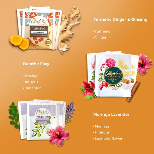 Olinda Health & Vitality - Caja de regalo de té, muestras de té, bolsas de té, té con bajo contenido de cafeína, desintoxicación energética, set de