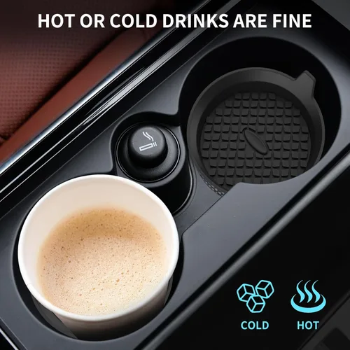 Miniatura 6 de ME.FAN Posavasos para Portavasos de Coche [Paquete de 4] Alfombrillas de Silicona para Tazas, Accesorios Interiores Universales Antideslizantes