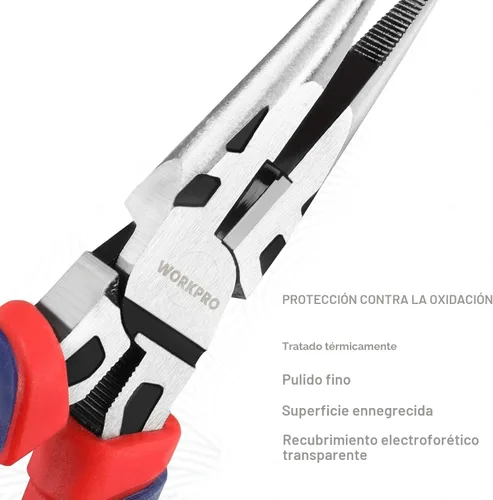 Miniatura 2 de WORKPRO Juego de alicates de 5 piezas con bolsa de almacenamiento, nariz larga de 7 pulgadas, diagonal de 6 pulgadas, junta de ranura de 8 pulgadas