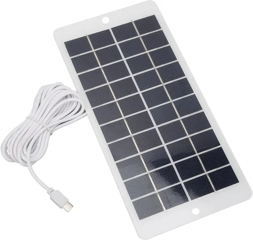 Miniatura 6 de Panel solar, 10W 5V Panel Solar Tipo C Salida Panel de Carga Solar Portátil para Teléfono de Carga de Monitoreo de Seguridad