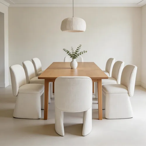 Miniatura 21 de Hyfirm Juego de 4 sillas de comedor tapizadas modernas, sillas de comedor laterales de chenilla, sillas de cocina sin brazos, sillas Parsons