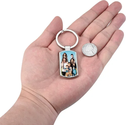 Miniatura 7 de Jovivi Llaveros personalizados personalizados con foto de doble cara, impresión a todo color, aleación de texto, imagen, llavero para hombres