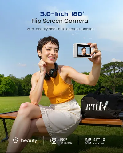 Miniatura 5 de Cámara Digital 5K para Fotografía - Cámara de Vlogging de 75MP con Enfoque Automático con Tarjeta SD de 64GB, WiFi, Zoom 18X, Pantalla Abatible