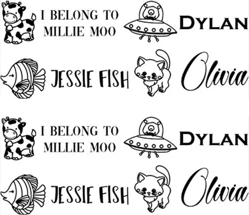 Sello de ropa etiqueta personalizada. ELIGE SU DISEÑO y FONT - Sello su ropa con su nombre personalizado. Ideal para camisetas de niños Sello de