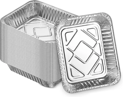 Miniatura 8 de MontoPack Bandejas de aluminio de lámina de 9 x 13, tamaño medio, con tapas [Paquete de 20] Latas para chafar de tamaño estándar premium