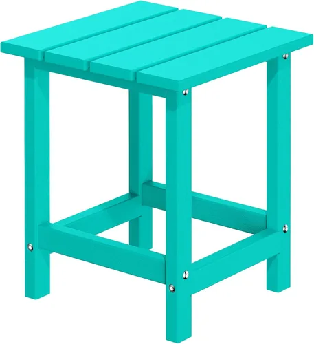 Miniatura 10 de MUCHENGHY Adirondack Mesa auxiliar para exteriores, mesa auxiliar de patio de 14.7 pulgadas, resistente a la intemperie, mesas auxiliares de Blanco