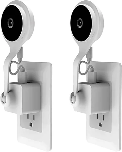 Cargador USB 360 ajustable de pared de rótula de CA para montaje en toma de corriente alterna NC1102ES Nest Cam interior cargador portátil - (juego