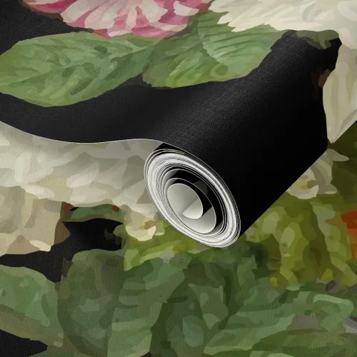 Miniatura 2 de Spoonflower Papel tapiz autoadhesivo para despegar y pegar, rosas oscuras, diseño floral, vintage, tamaño mediano, grande, extraíble, personalizable