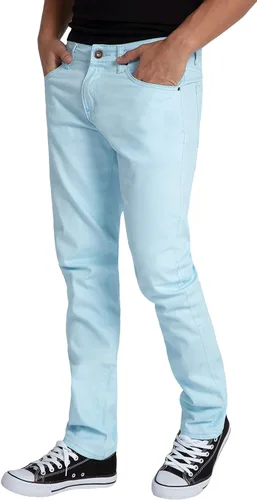 Miniatura 4 de WULFUL Pantalones de mezclilla ajustados y elásticos cómodos para hombre