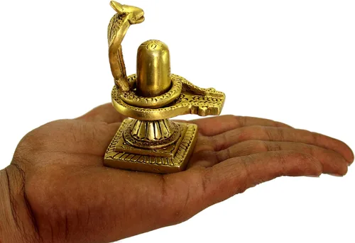 Miniatura 4 de eSplanade Shiv Ling Shiva Lingam de latón con estatua de Sheshnaag Ídolo Murti para el templo casero y Pooja - 4 pulgadas