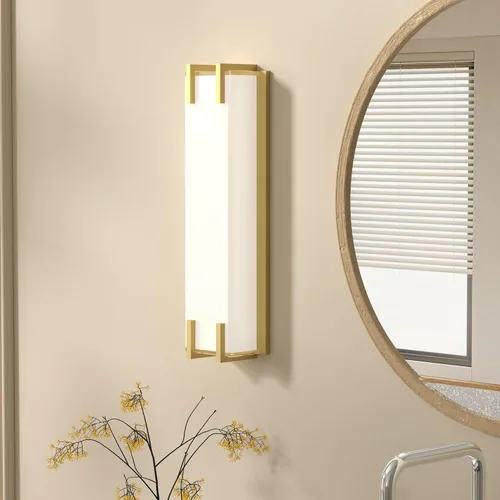 Miniatura 5 de Lámparas LED para baño sobre espejo, luz de tocador de 16 pulgadas con pantalla blanca lechosa, luz diurna 4000K, acabado cromado, barra de baño