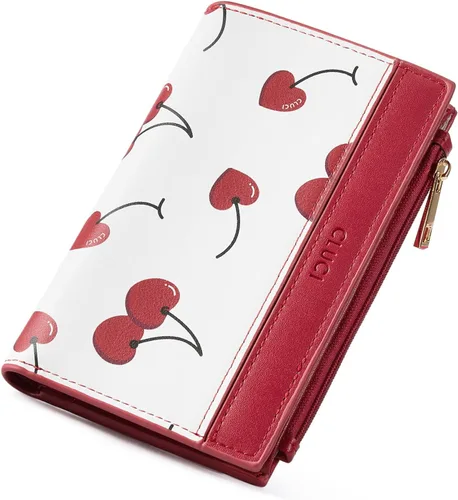 Miniatura 9 de CLUCI Cartera RFID para mujer de cuero PU pequeña, cartera de mujer con bloqueo, cartera de señoras con bolsillo para tarjetas de crédito, Beige