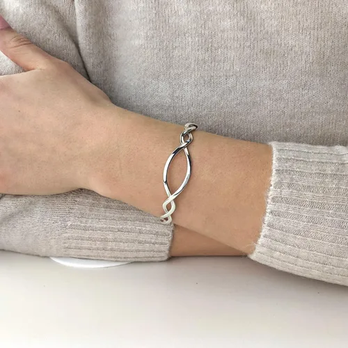Miniatura 5 de Silverly Pulsera de plata de ley celta para mujer, pulsera de plata trenzada trenzada ajustable, regalo de dama de honor para mejor amiga, pulseras