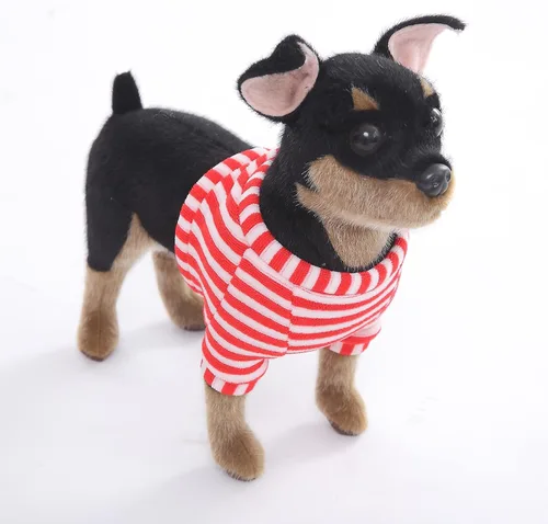 CU-MATE Peluche de perro Doberman Pinscher de 10 pulgadas, juguete de peluche realista negro y tostado, regalo para niños y niñas